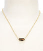 Tiger Striped Elisa Short Pendant Necklace Dark Brown