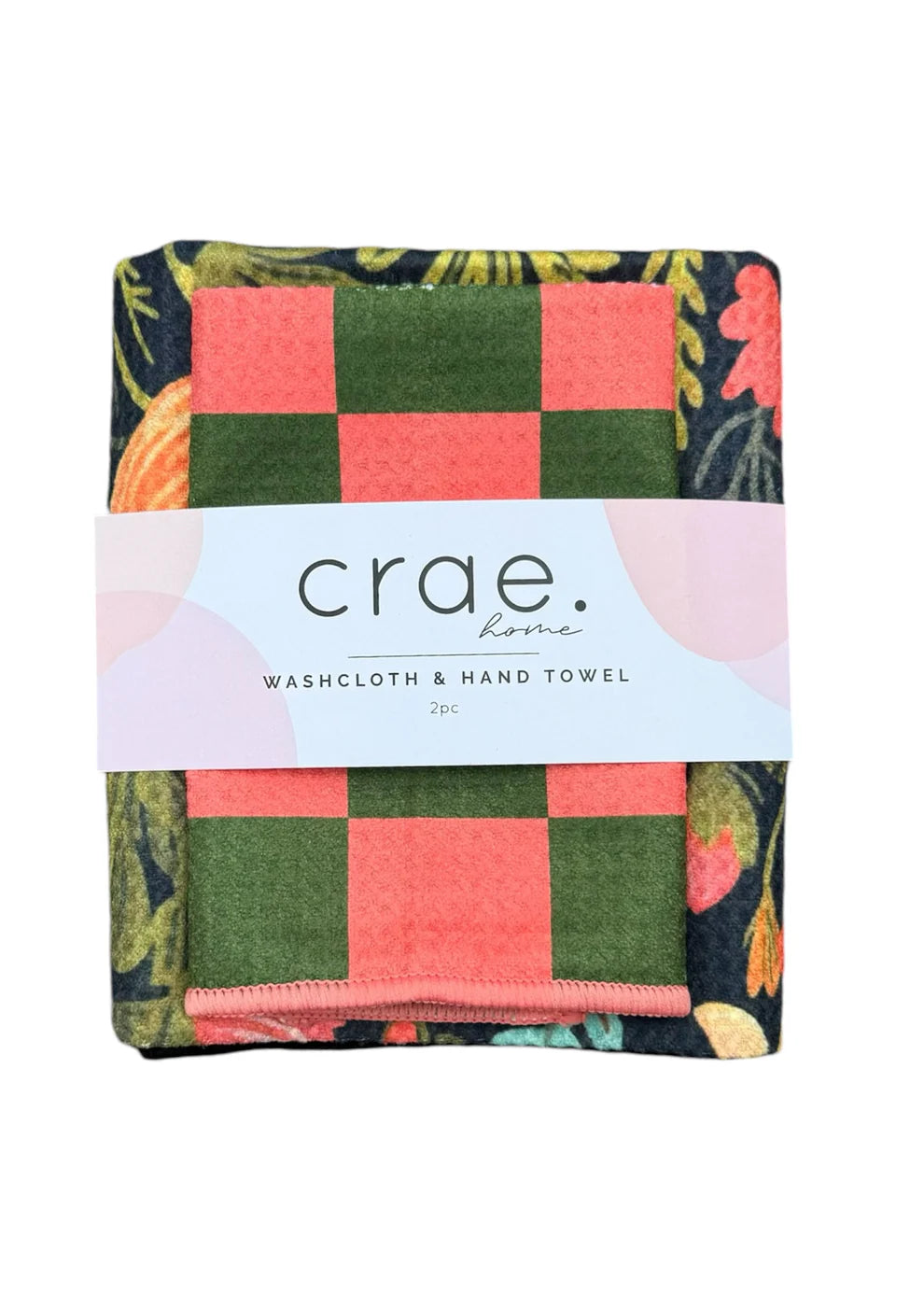 Crae.Home Colleen/Melon: Double Sided-Hand Towel Washcloth Set