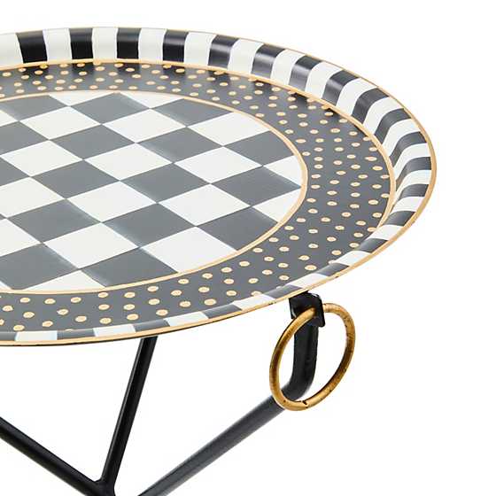 MacKenzie-Childs Tilt Top Black Tripod Table