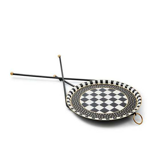 MacKenzie-Childs Tilt Top Black Tripod Table