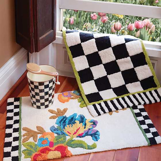 MacKenzie-Childs White Flower Market Standard Bath Rug