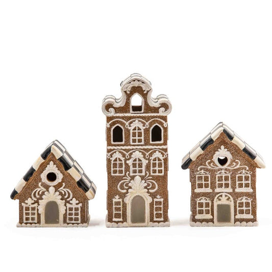 Gingerbread Illuminated Mini Houses, Set of 3