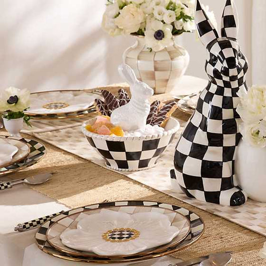 MacKenzie-Childs White Rabbit Ceramic Candy Dish