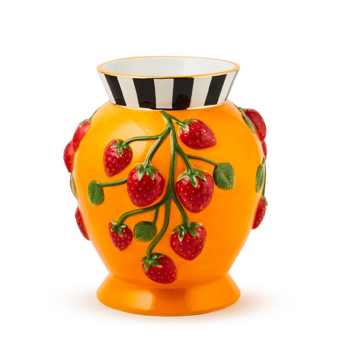 MacKenzie-Childs Tutti Frutti Strawberry Vase