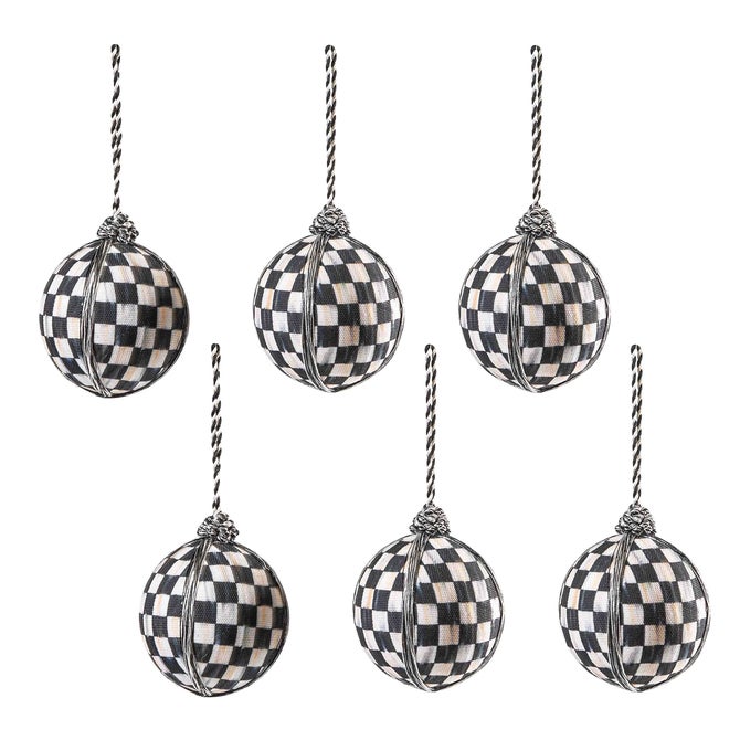Courtly Check Medium Ball Ornaments, Set of 6