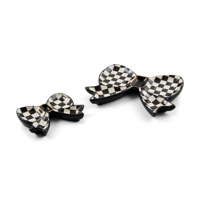 Courtly Check Bow Trinket Dishes, Set of 2