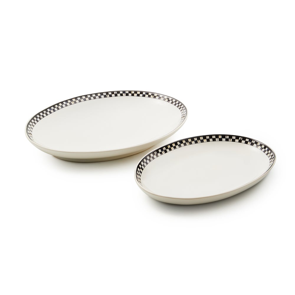 MacKenzie-Childs Courtly Check Everyday Oval Platters, Set of 2