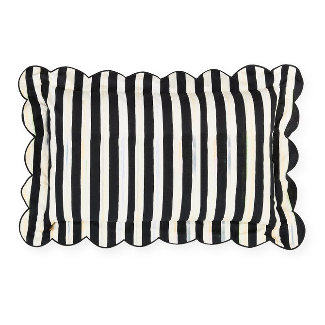 Check Reversible Scalloped Lumbar Throw Pillow