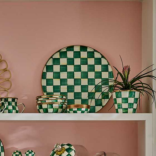 MacKenzie-Childs Emerald Check Serving Platter
