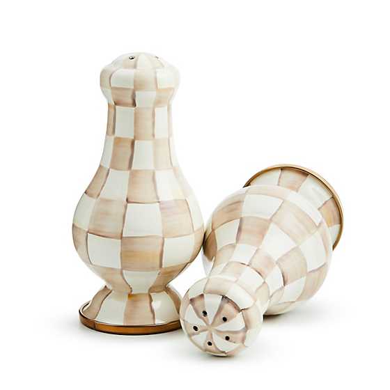 Mocha Check Salt & Pepper Shakers main image 0