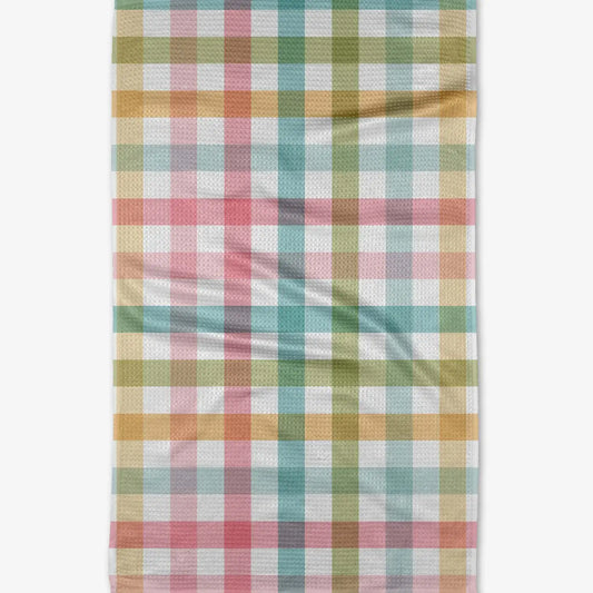 Geometry Easter Parade Plaid Tea Towel