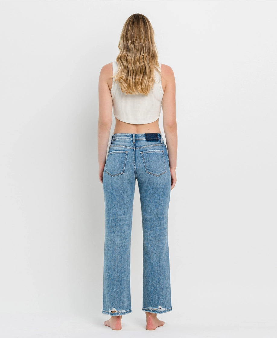 VERVET by FLYING MONKEY High Rise Distressed Slim Wide Jeans