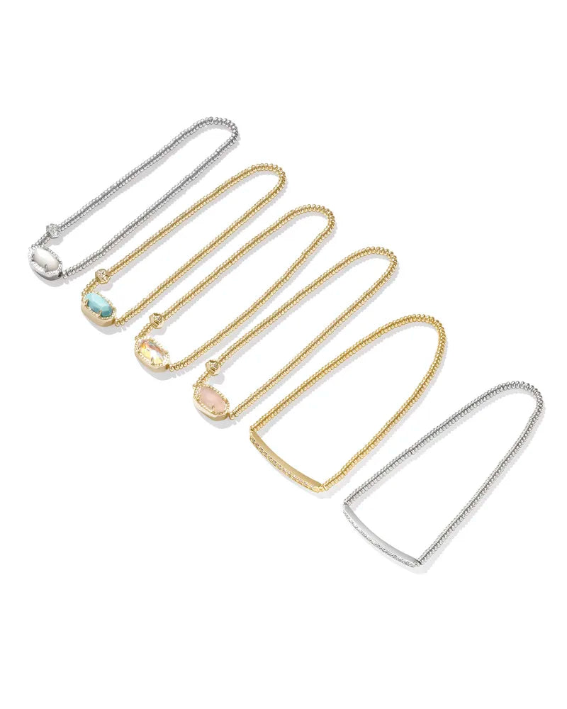 KENDRA SCOTT Grayson Silver Stretch Bracelet in Ivory Mother-of-Pearl