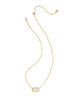 KENDRA SCOTT Elisa Bezel Gold Short Pendant Necklace
