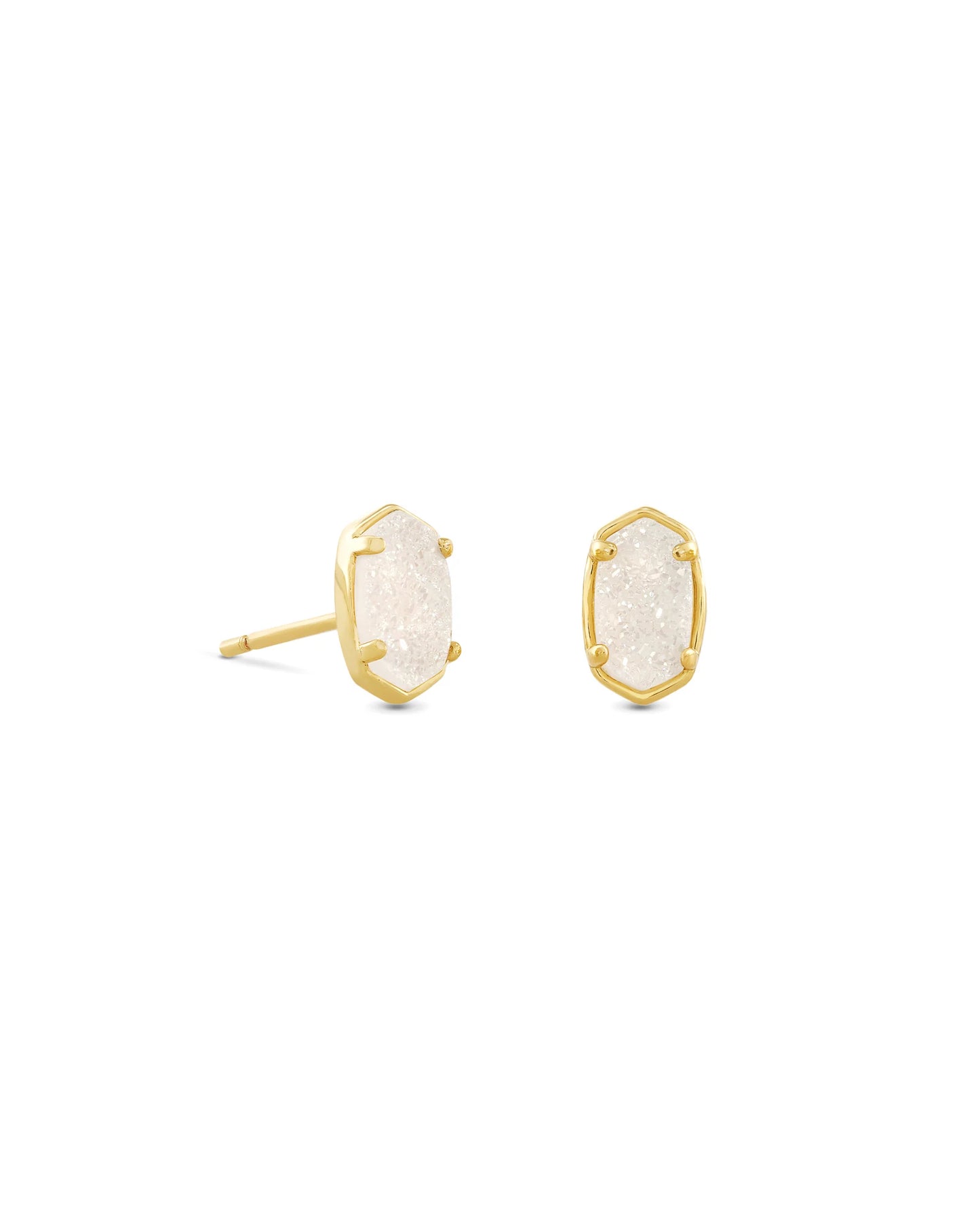 KENDRA SCOTT Emilie Gold Stud Earrings in Iridescent Drusy