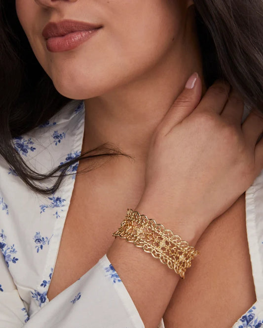 KENDRA SCOTT Krista Lace Gold Cuff Bracelet