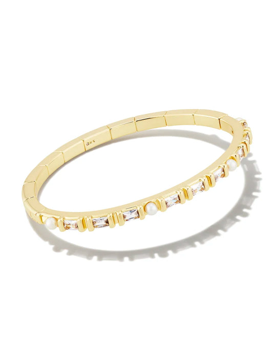 KENDRA SCOTT Gracie Gold Bangle Bracelet in White Mix