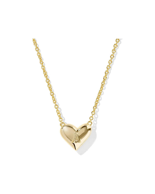 KENDRA SCOTT Heart Letter A Short Pendant Necklace