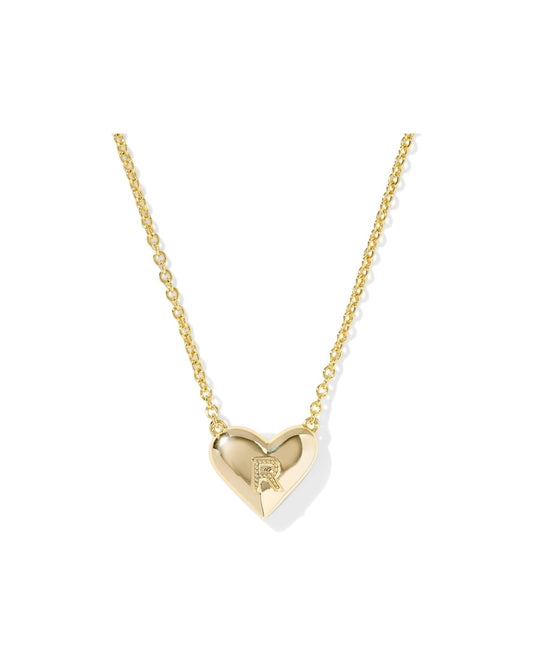 KENDRA SCOTT Heart Letter R Short Pendant Necklace