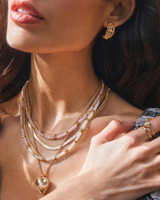 KENDRA SCOTT Krista Lace Gold Huggie Earrings