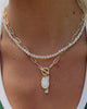Elisa Gold Enamel Link and Chain Necklace White