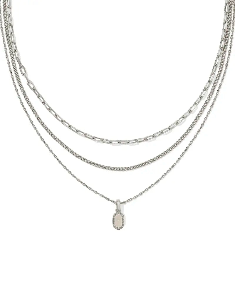 KENDRA SCOTT Mini Elisa Silver Triple Strand Necklace