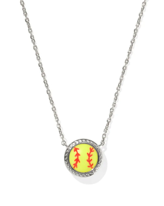 KENDRA SCOTT Softball Silver Short Pendant Necklace
