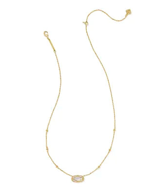 KENDRA SCOTT Elisa Lattice Frame Gold Short Pendant Necklace