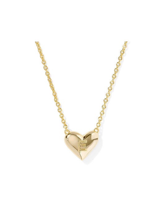 KENDRA SCOTT Heart Letter E Short Pendant Necklace