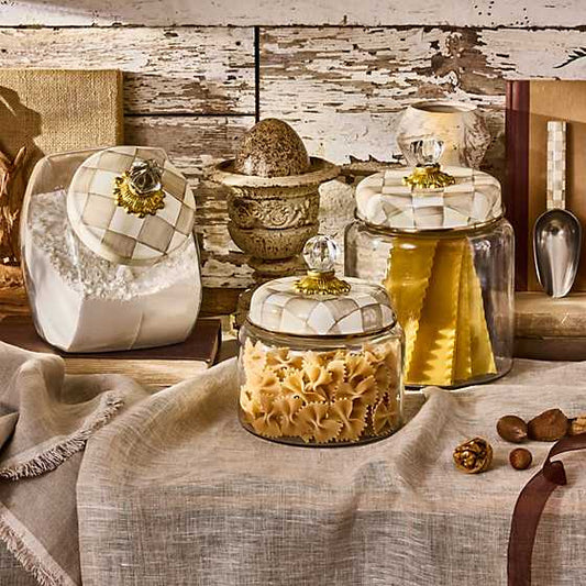 Mocha Check Large Kitchen Canister