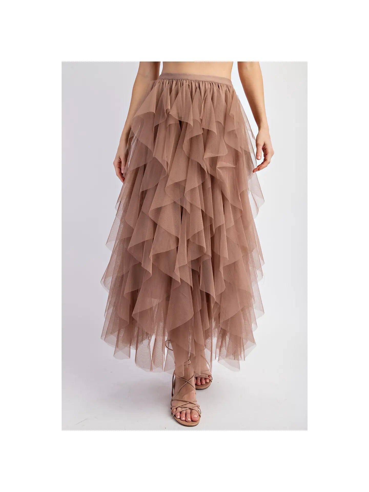 Cascading Tulle Mesh Layered Max Skirt