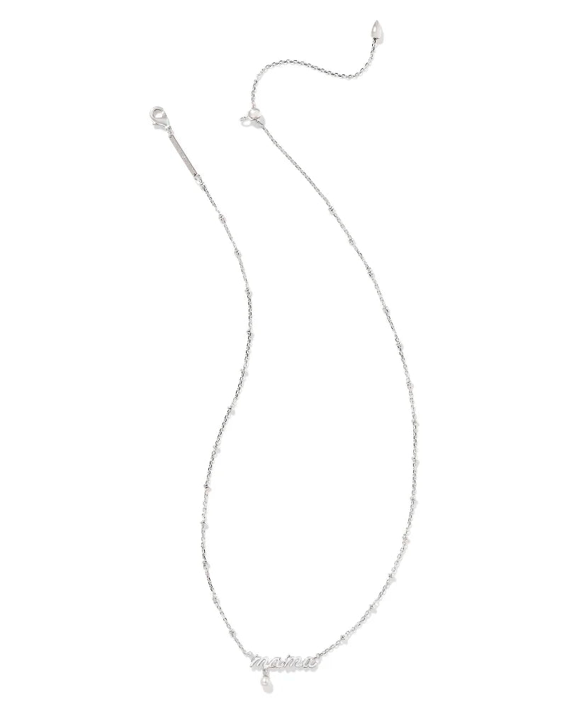 KENDRA SCOTT Mama Script Pendant Necklace in Silver