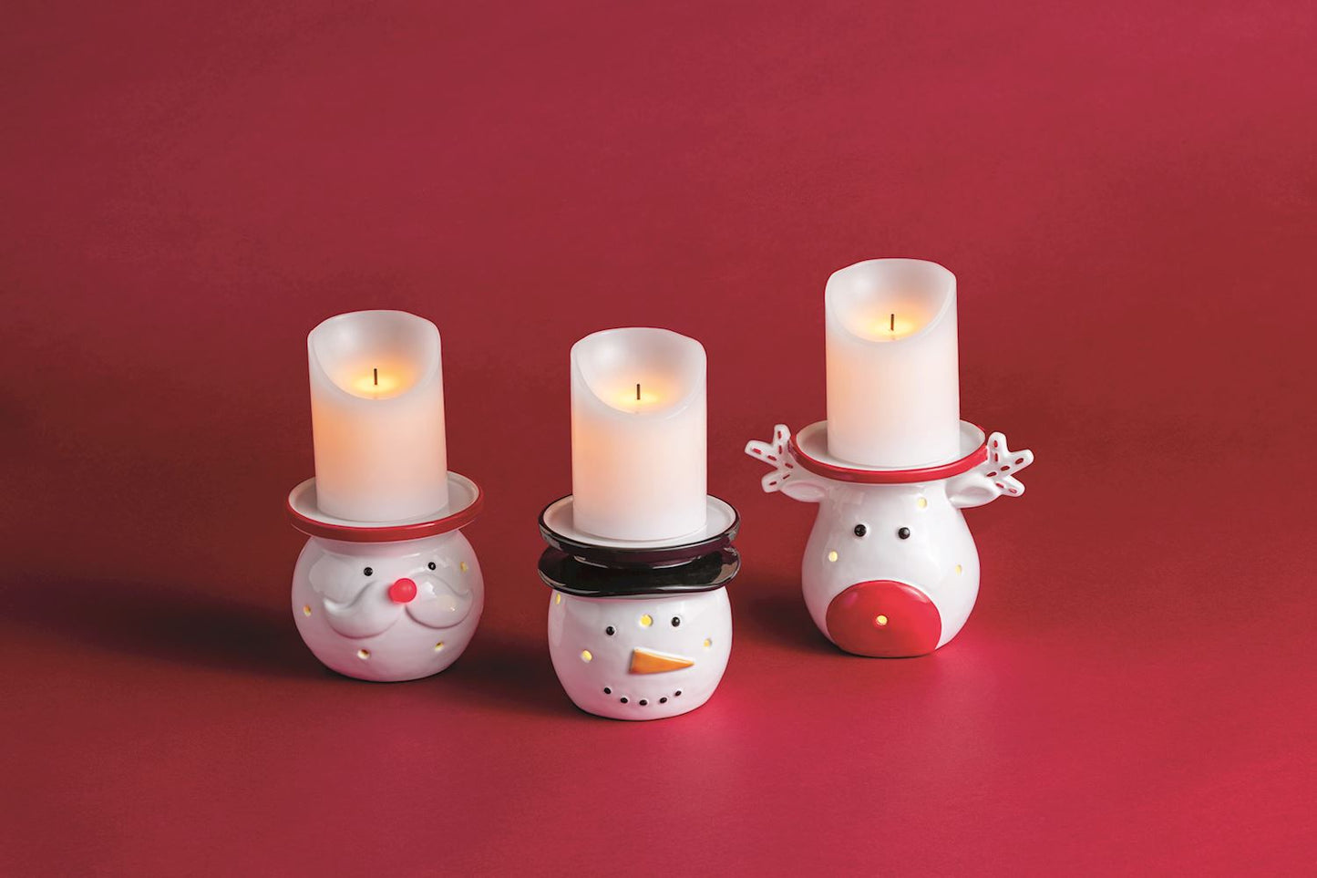 MUDPIE Reindeer Light-Up Pillar Holder