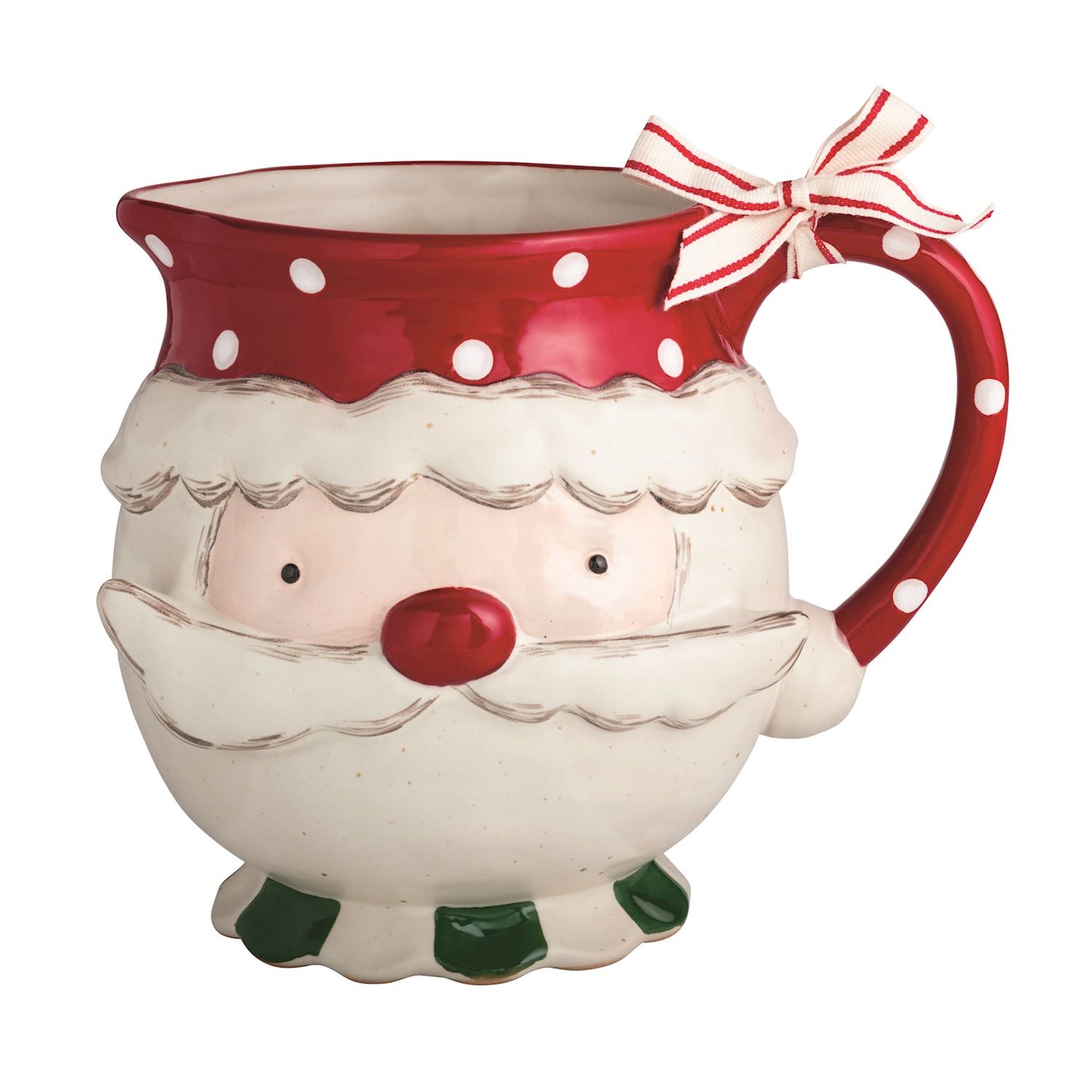Farm Christmas Santa Pitcher