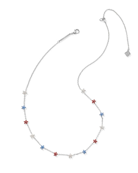KENDRA SCOTT Sierra Star Silver Crystal Strand Necklace