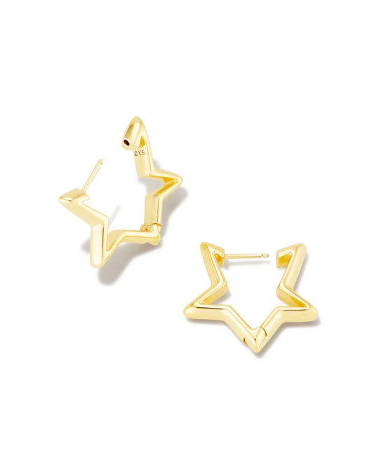 KENDRA SCOTT Star Huggie Earrings in Gold