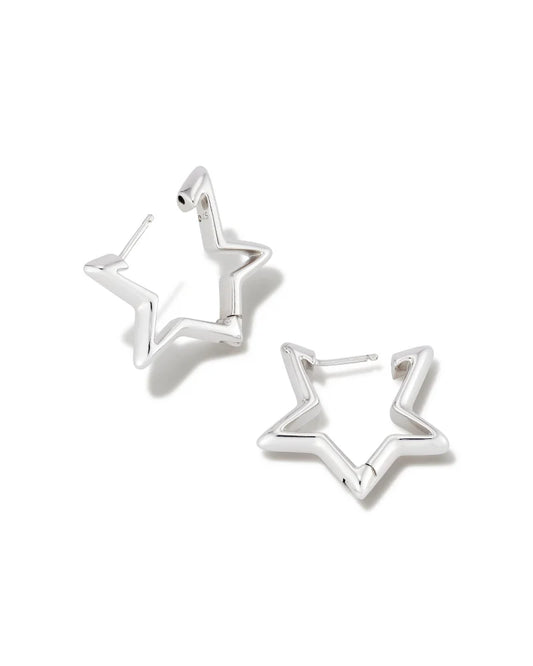 KENDRA SCOTT Star Huggie Earrings in Silver
