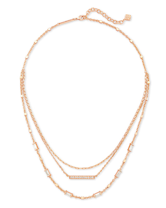 KENDRA SCOTT Addison Triple Strand Necklace in Rose Gold