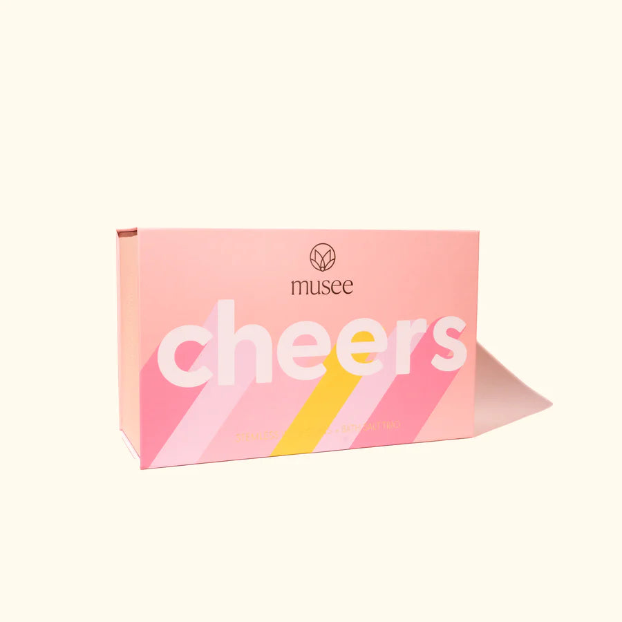 CHEEERS WINE GLASS & BATH SALT TRIO