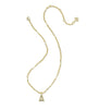 Bubble Letter A Gold Short Pendant Necklace