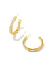 Juliette Gold Hoop Earrings in White CZ