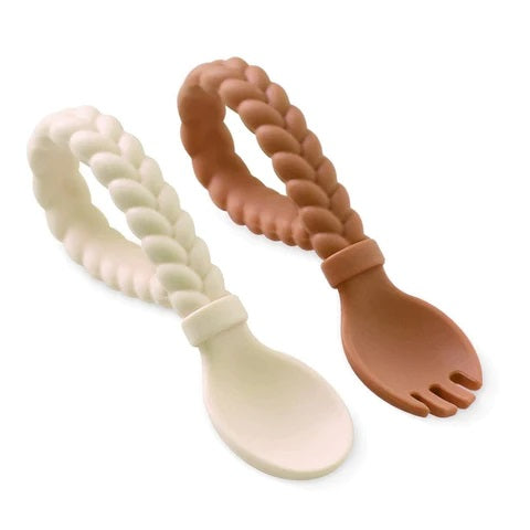 Sweetie Spoons™ - Silicone Baby Fork + Spoon Set