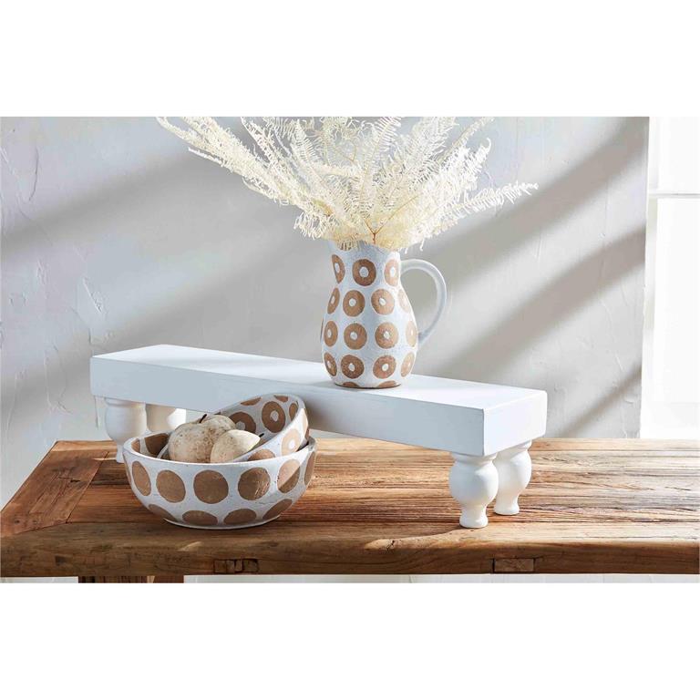White Long Footed Wood Stand - 41320046