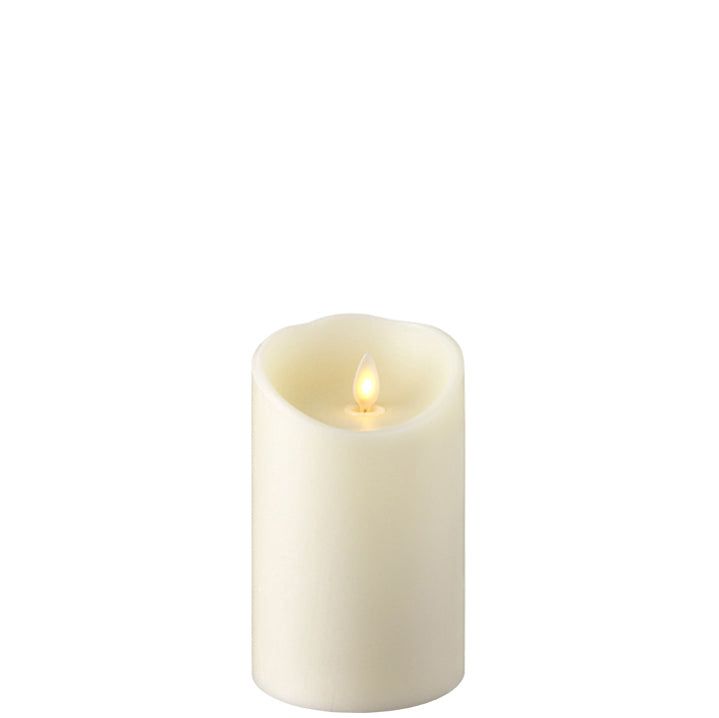 PUSH FLAME IVORY PILLAR CANDLE 3.5" X 5.5"