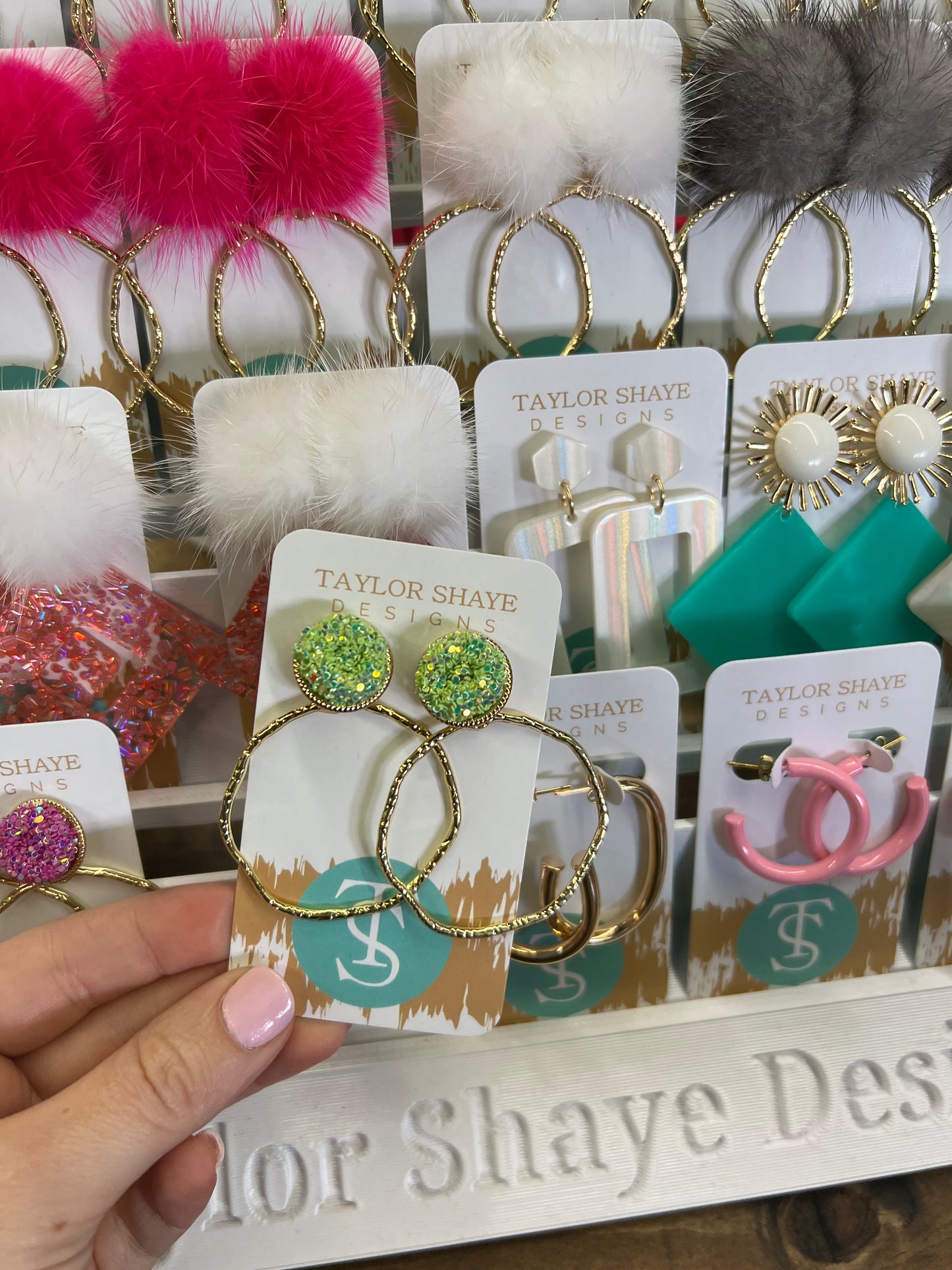 Glitter Top Hoops