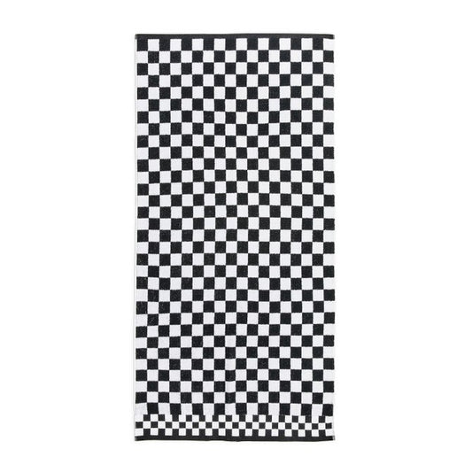 Black Check Bath Towel