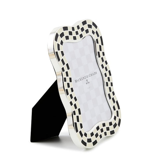 Wavy Check Silver Plated 4"x 6" Frame