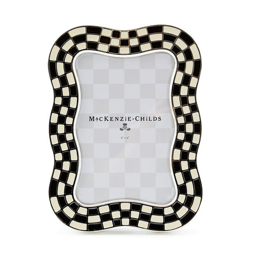 Wavy Check Silver Plated 4"x 6" Frame