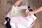 Kids Pink & Blue Fuzzy Letter Weekender Dance Travel Bag