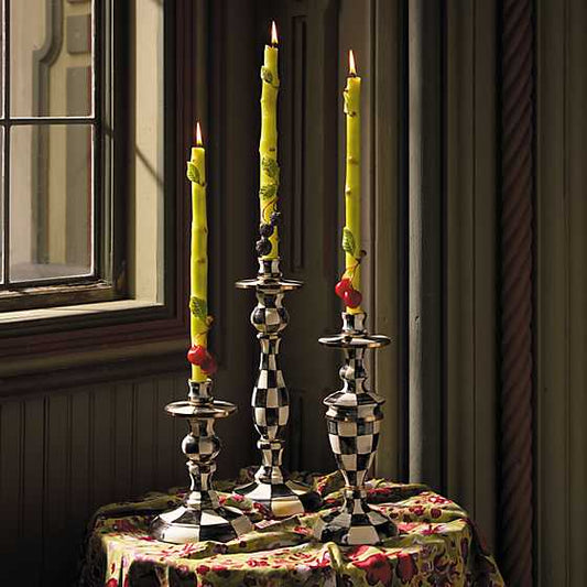 Courtly Check Large Enamel Candlestick